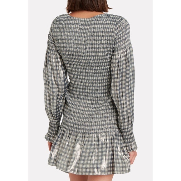 Loveshackfancy Smocked Metallic Gingham Dress - Picture 7 of 11